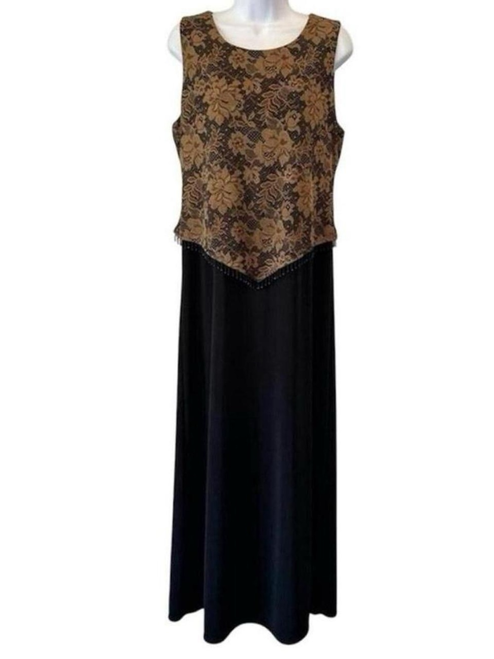 90s Vintage Fairy Bohemian Earthy Teddi Autumn Beaded Retro Dress 🍁🍄‍🟫